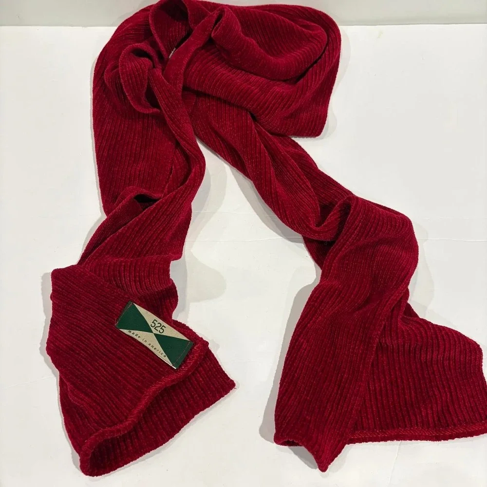 Reb Ribbed Knit Velour Scarf Made in USA 90s